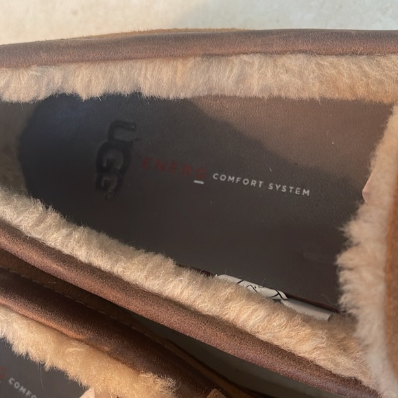 UGG Mens Fascot Slip On Leather Suede Sheepskin Loafer Size 11 US Brown - Picture 6 of 11